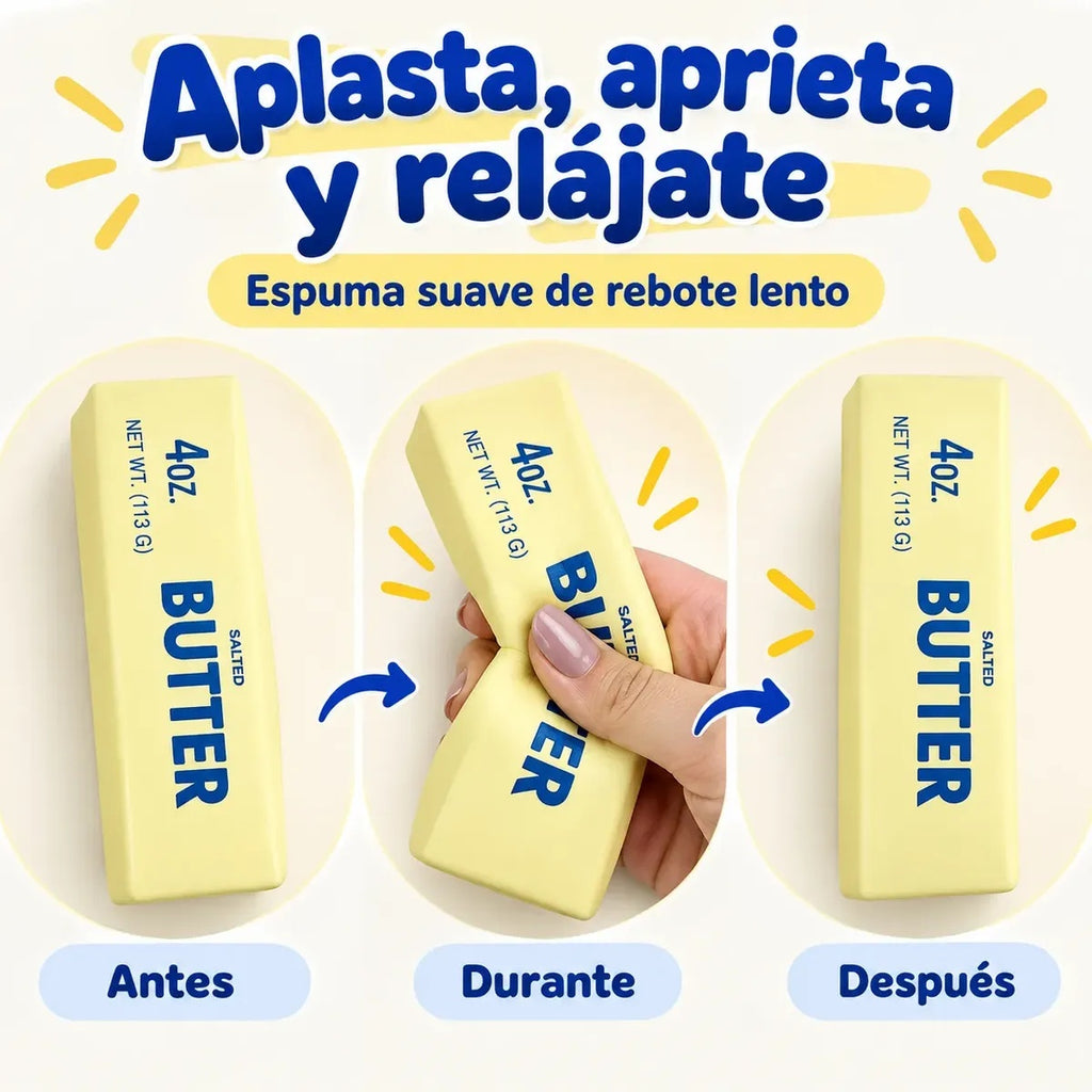 x2 Squishy Barra De Mantequilla Antiestrés 4 Oz